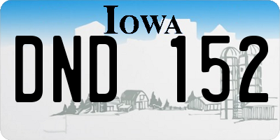 IA license plate DND152