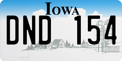 IA license plate DND154