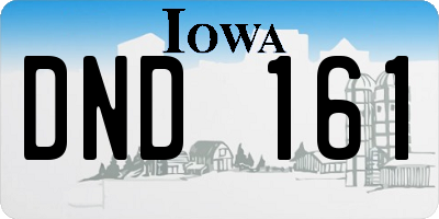 IA license plate DND161