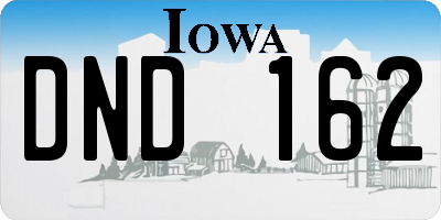 IA license plate DND162