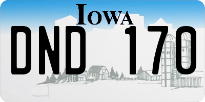 IA license plate DND170
