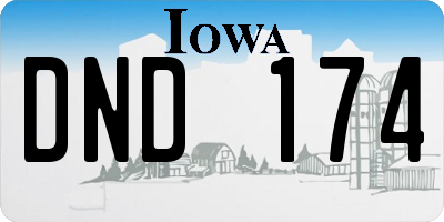 IA license plate DND174
