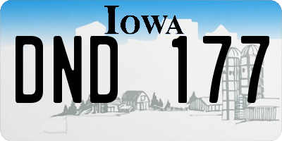 IA license plate DND177