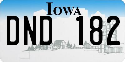 IA license plate DND182