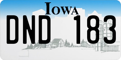 IA license plate DND183