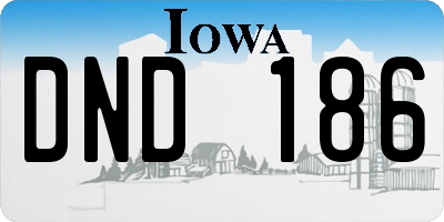 IA license plate DND186