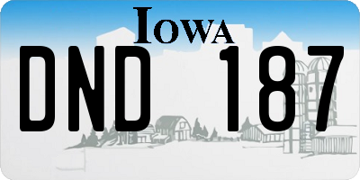 IA license plate DND187