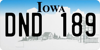 IA license plate DND189