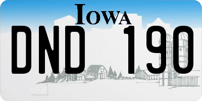 IA license plate DND190