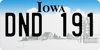 IA license plate DND191