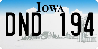 IA license plate DND194