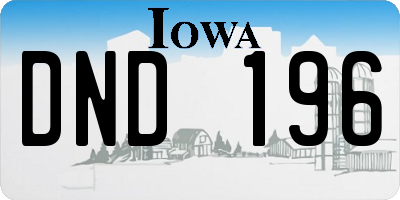 IA license plate DND196