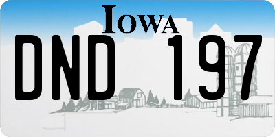 IA license plate DND197