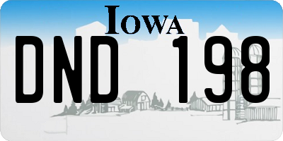IA license plate DND198