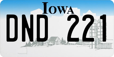 IA license plate DND221