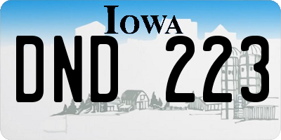 IA license plate DND223