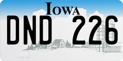 IA license plate DND226