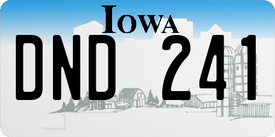 IA license plate DND241