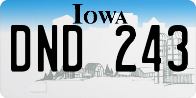 IA license plate DND243