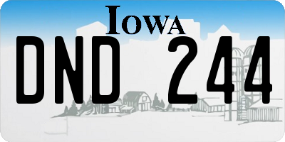 IA license plate DND244