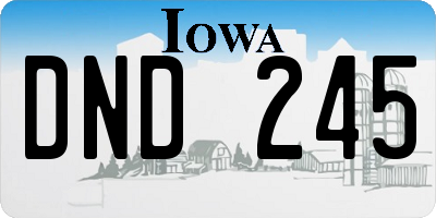 IA license plate DND245