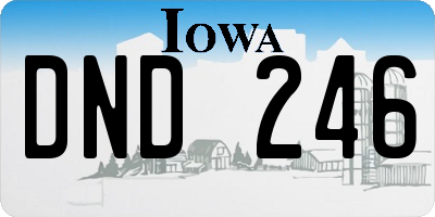 IA license plate DND246
