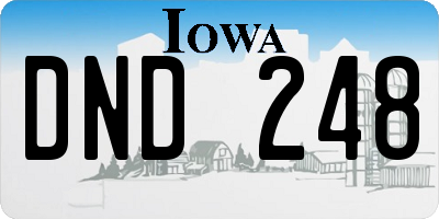 IA license plate DND248