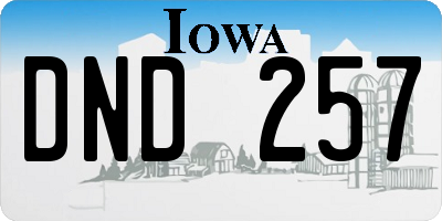 IA license plate DND257
