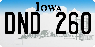 IA license plate DND260