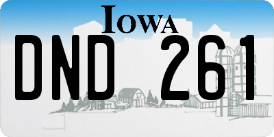IA license plate DND261