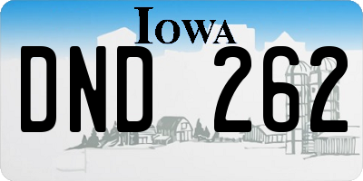 IA license plate DND262