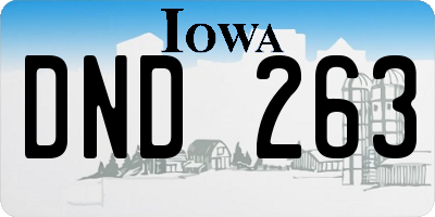 IA license plate DND263