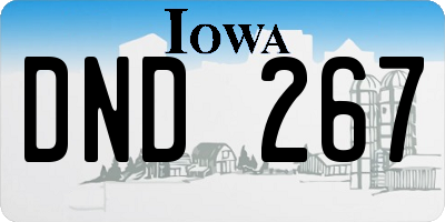 IA license plate DND267