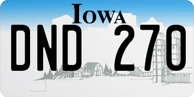 IA license plate DND270
