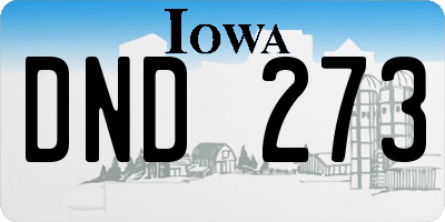 IA license plate DND273