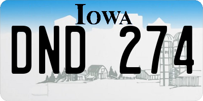 IA license plate DND274