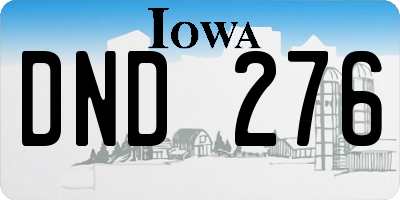 IA license plate DND276