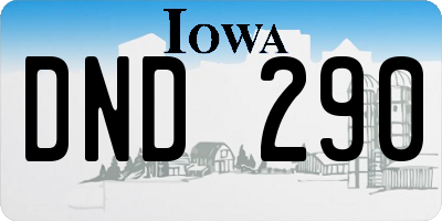 IA license plate DND290