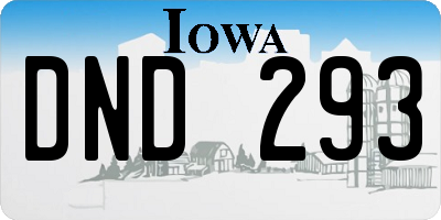 IA license plate DND293