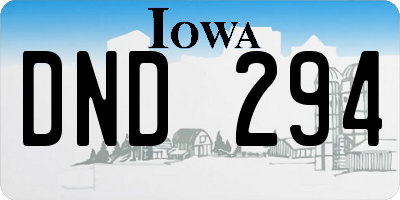 IA license plate DND294