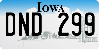 IA license plate DND299