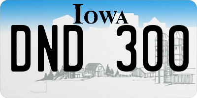 IA license plate DND300