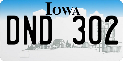 IA license plate DND302
