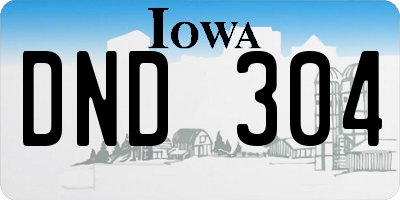 IA license plate DND304
