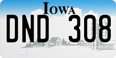 IA license plate DND308