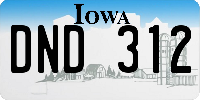 IA license plate DND312