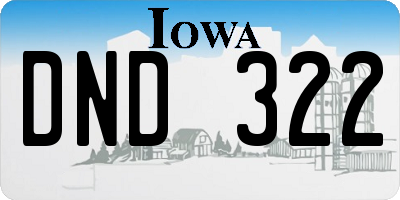 IA license plate DND322