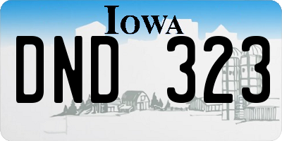 IA license plate DND323