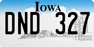IA license plate DND327