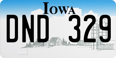IA license plate DND329